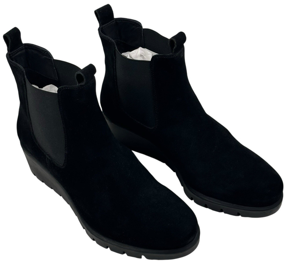 Ara Cascade Black Suede Chelsea Ankle Boots Womens UK 7.5 US 10 New $230